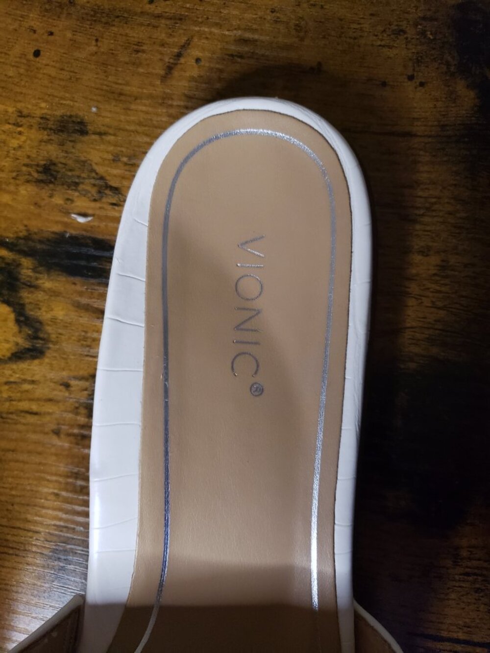 Vionic Elegant White Demi Slide Sandals size 10 - Picture 3 of 9